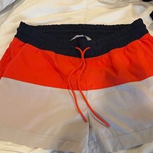 Athleta Men's Athletic Shorts in Orange and Beige